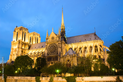 Notre Dame de Paris. Evening view.