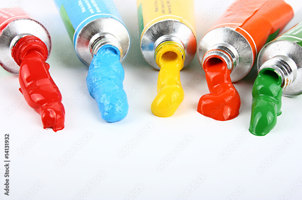 Obraz premium Geöffnete Acrylfarben