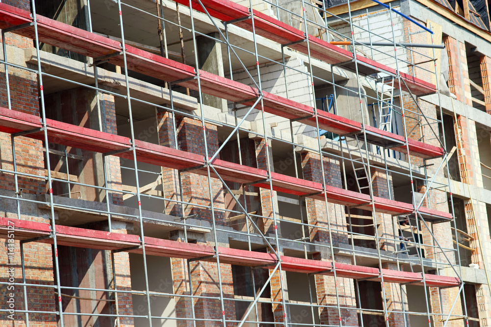 Building construction, work site Building construction, work site