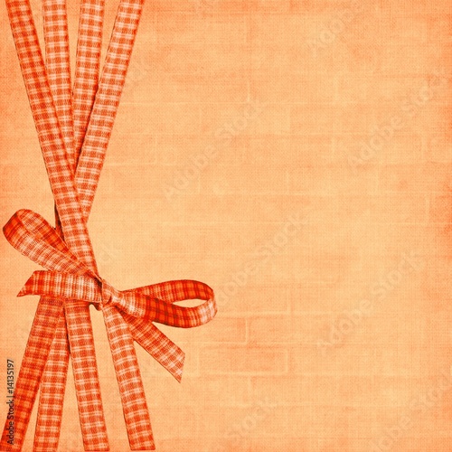 fond orange et ruban vichy