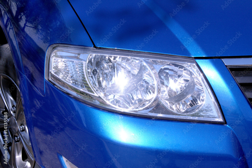 Close-up car headlight