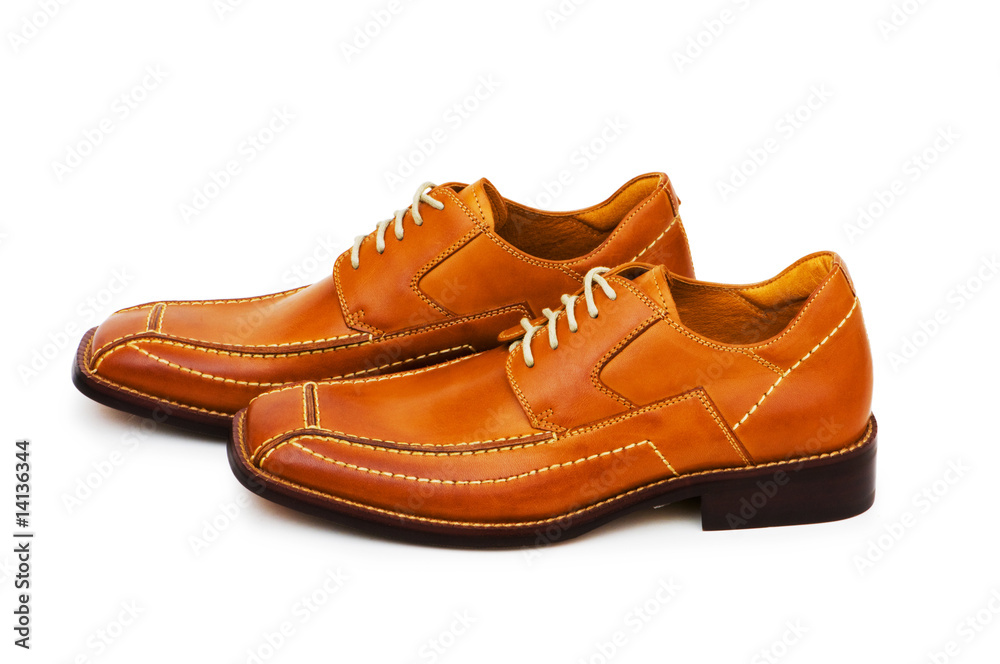 Orange shoes isolated on the white background Orange shoes isolated on the white background