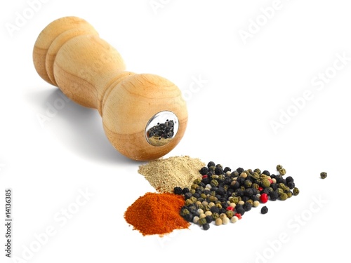 pepper mill and spices