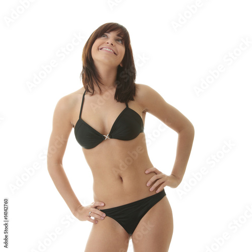 Happy young woman in bikini