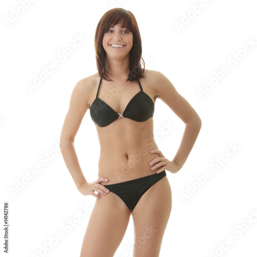 Happy young woman in bikini