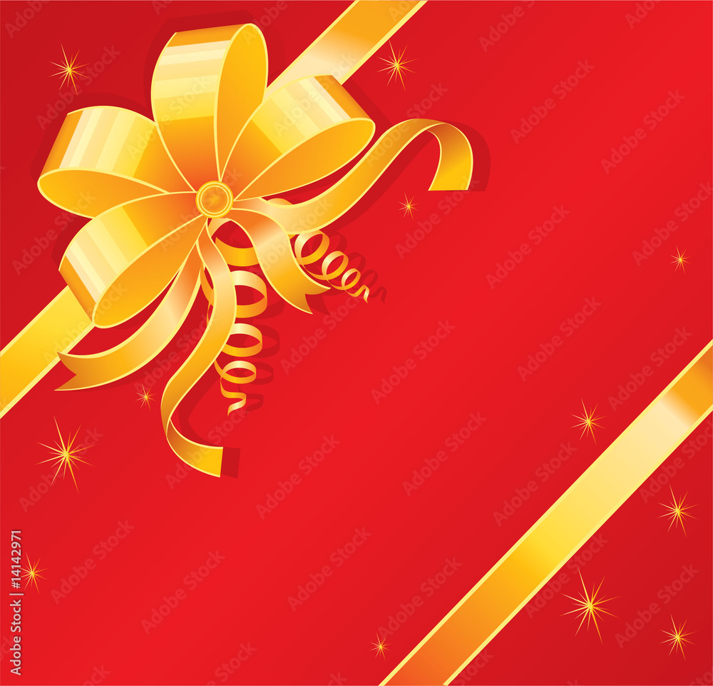 Gold bow, vetor Stock Vector | Adobe Stock