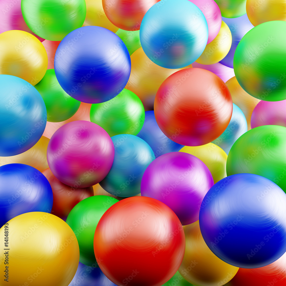 abstract background from bright different colors shiny balls