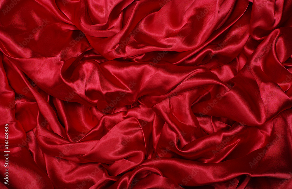 Closeup of luxurious red silk Closeup of luxurious red silk