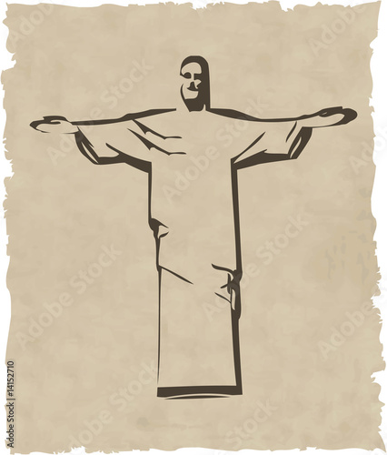 the vector iesus christ rio de janeiro statue silhouette