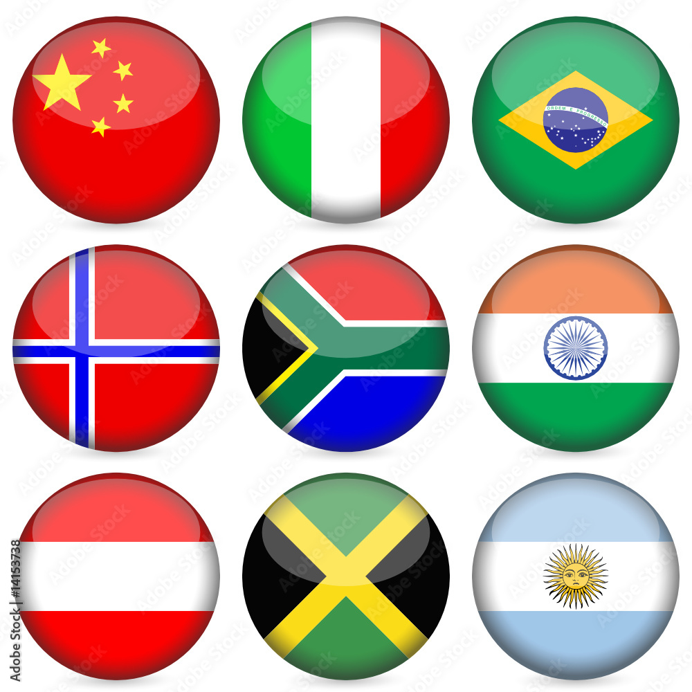 Fototapeta premium national flag icon set 2