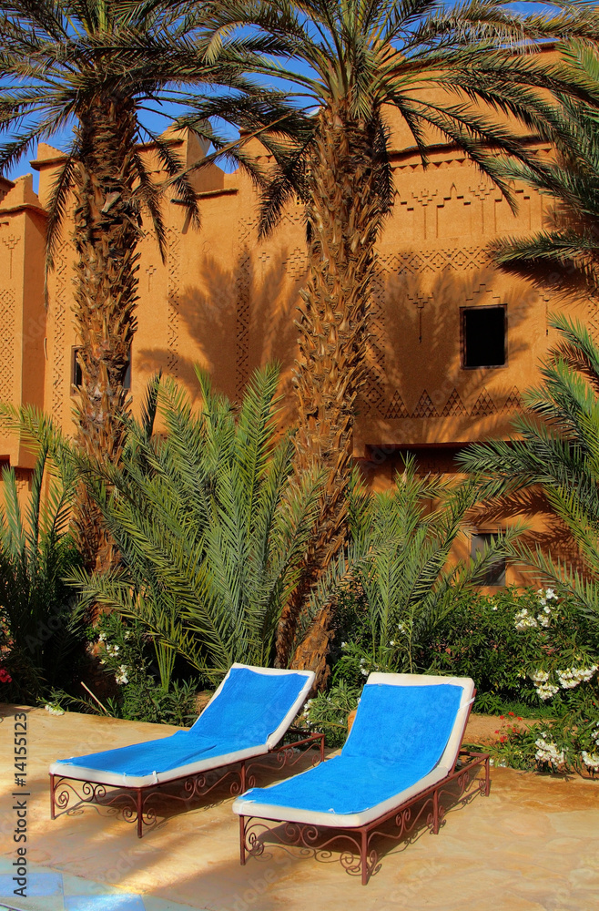 Fototapeta premium relaxation area in an exotic holiday resort