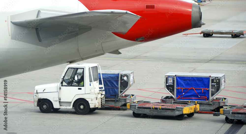 Loading an airplane Loading an airplane
