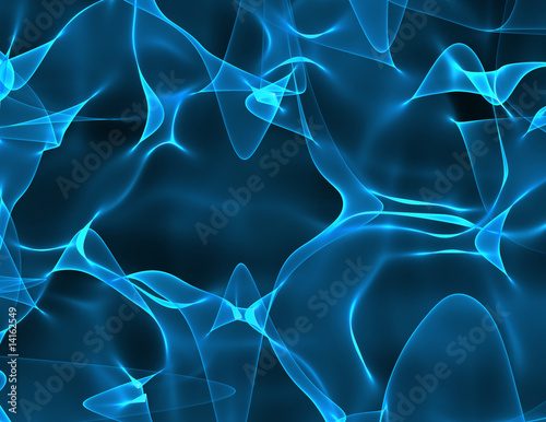 Blue glowing shapes.