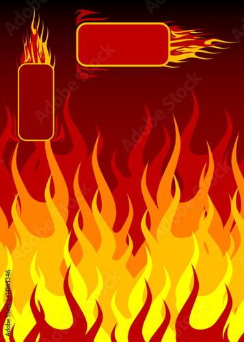 Fire background and banners