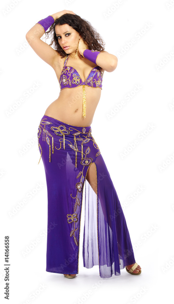 arabic belly dancer isolated over a white background