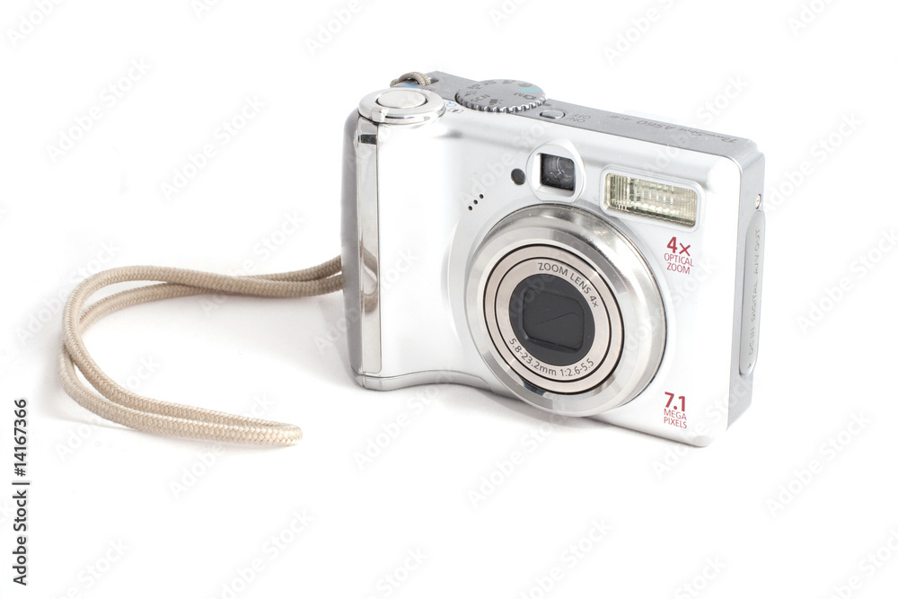 Compact camera isolated on white.