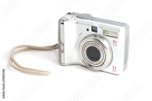 Compact camera isolated on white.
