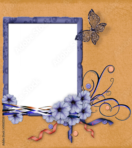 cadre orange et bleu