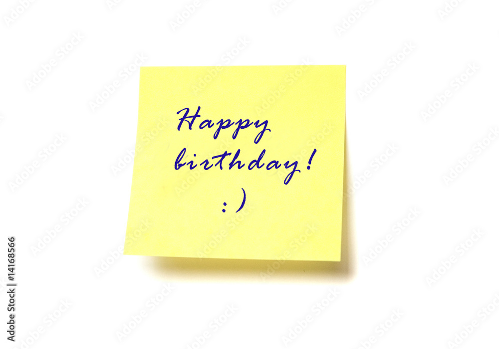 Yellow post it with words Yellow post it with words