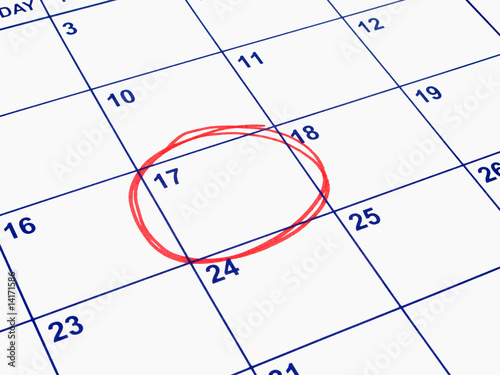 A date circled on a calendar.