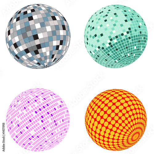 Vector disco ball set