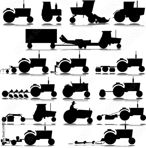 tractor vector silhouettes