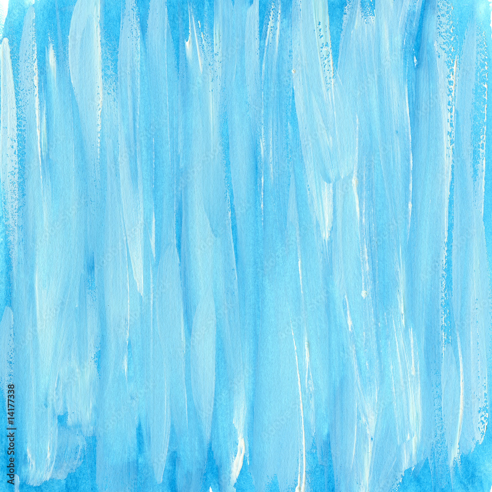 blue and white icy watercolor abstract