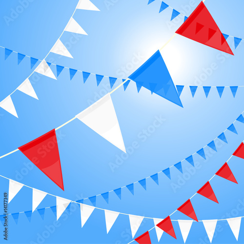Red white and blue pennants