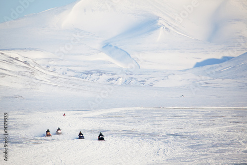 Snowmobile in Svalbard