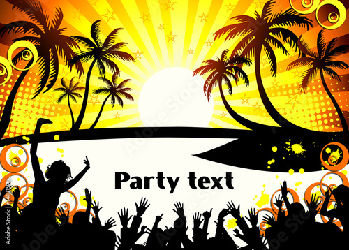 Slika na platnu Sunset beach party (set 1)