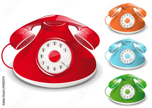 Retro Telephone Illustration (Global Swatches Included)