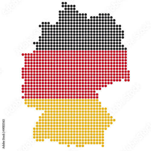 Deutschlandkarte mit den Nationalfarben