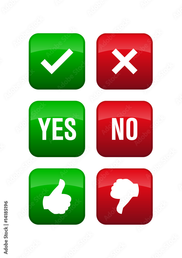 yes no icons Stock Vector | Adobe Stock