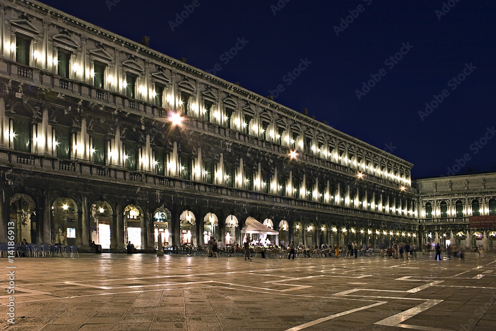 Night exposure of Piazza San Marco, Venice,
