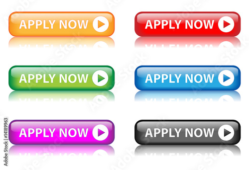 "Apply Now" buttons (various colours with reflection)