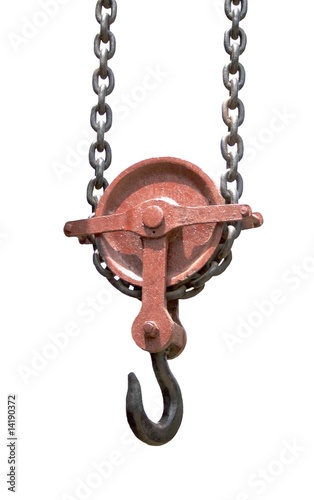 Chain pulley arrangement of a crane
