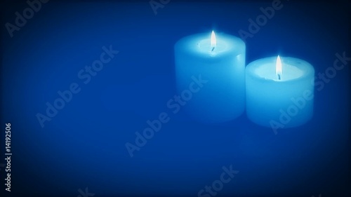 Two candle background in blue