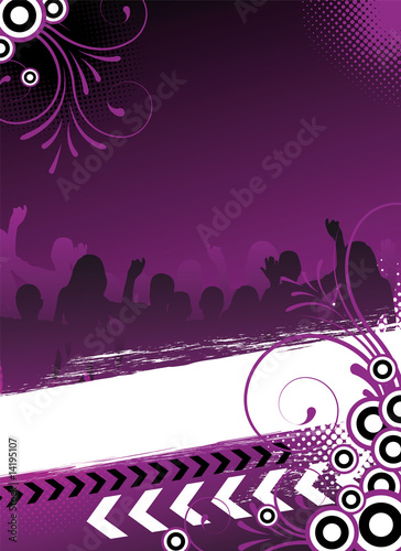 party flyer with dancing people