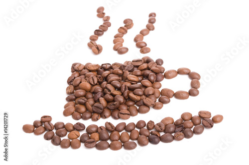 cup made of coffee beans