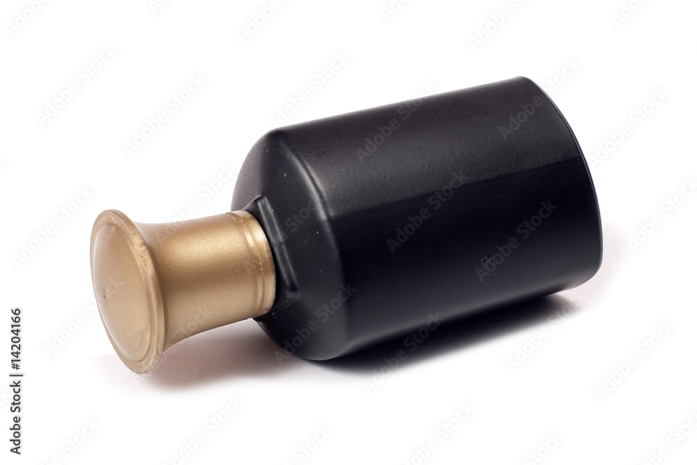 Fototapeta premium Black bottle of spirits isolated on