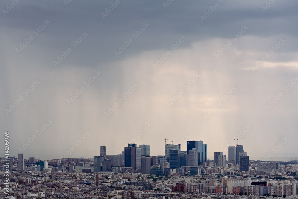 Storm over Paris city