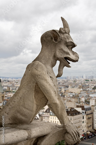 Paris Gargoyle in Notre Dame Paris