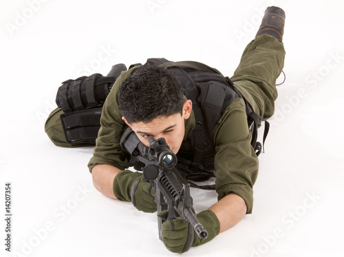 SAS soldier in prone pose photo