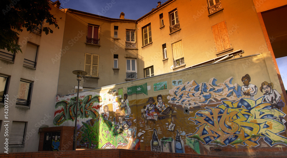 peinture murale en banlieue parisienne