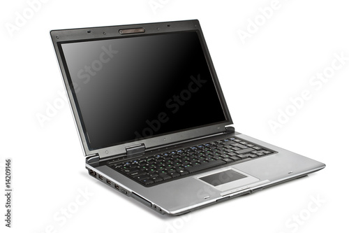 isolated opened laptop