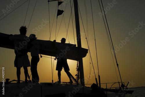 sunset and sailors