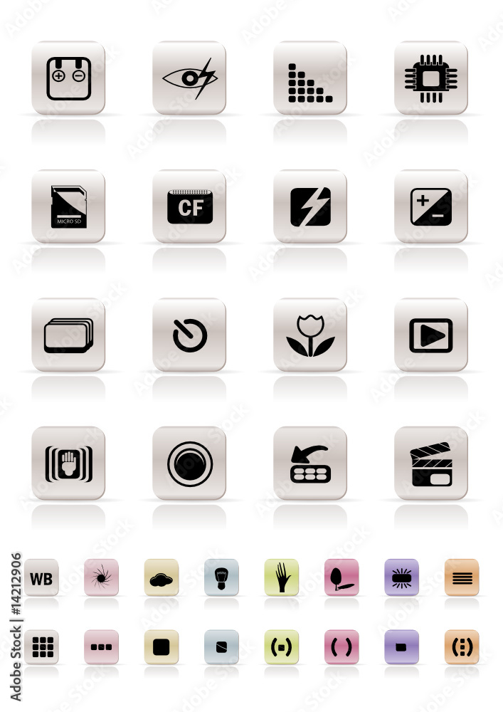 Digital Camera Performance - Vector Icon Set Digital Camera Performance - Vector Icon Set