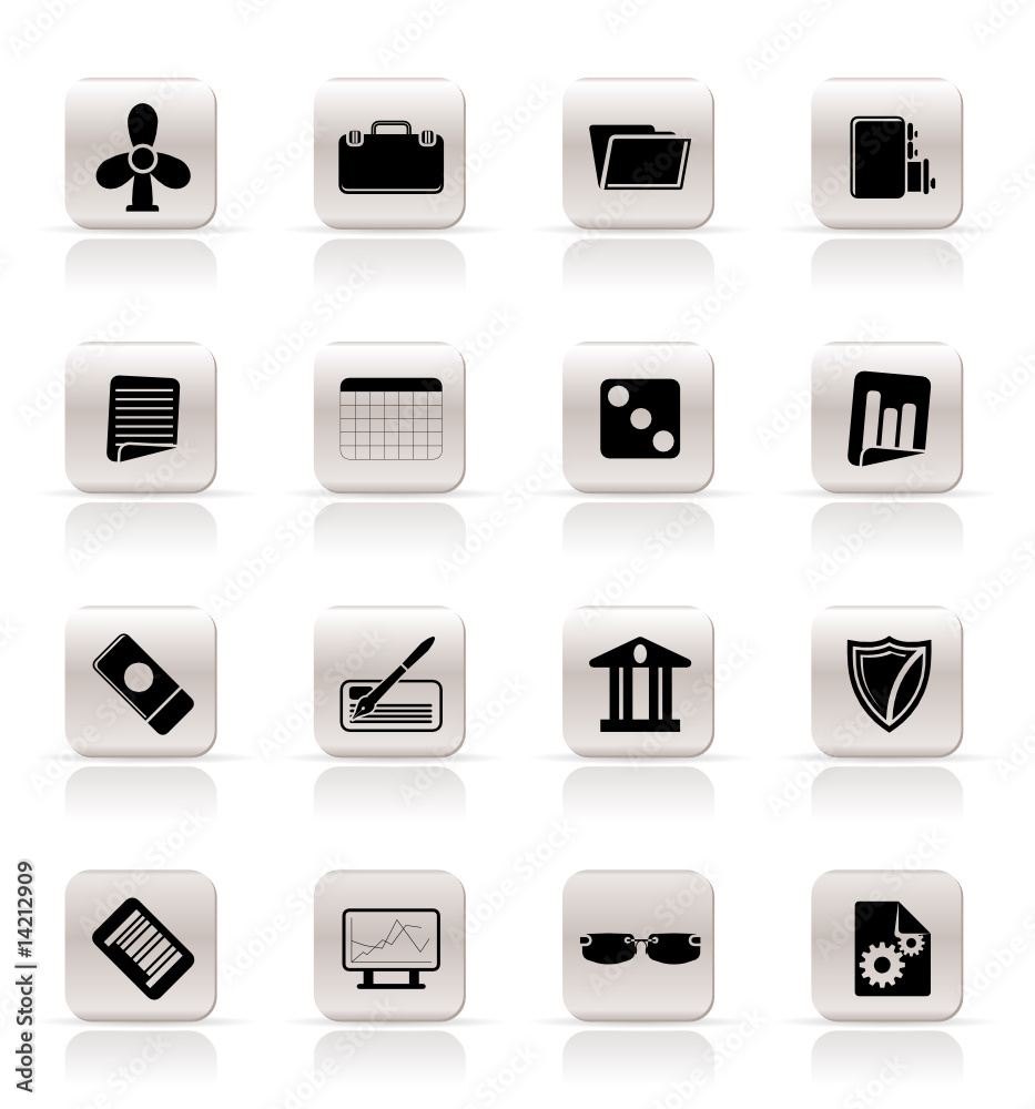 Simple Business and Office Icons - Vector Icon Set 2