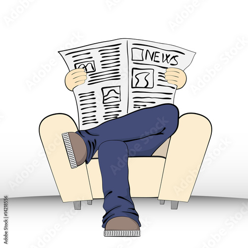 reading newspaper