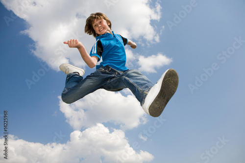 Happy jumping boy